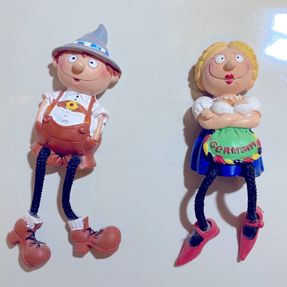 Cute German magnet set of 2 boy and girl